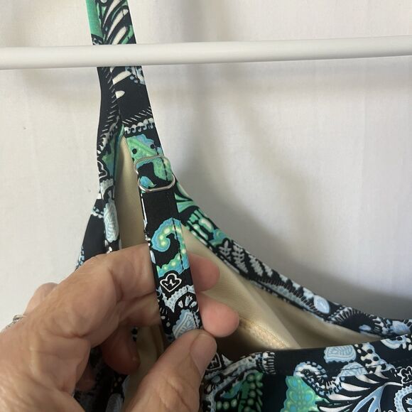 MIRACLESUIT Women 12DD Swim Tankini Ruffle Green Tiered Resort Beach Vacation - Picture 3 of 10